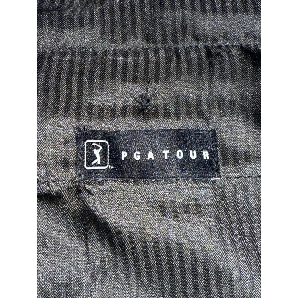PGA Tour Men's Shorts Black Chino Golf Activewear Flat Front Size 32